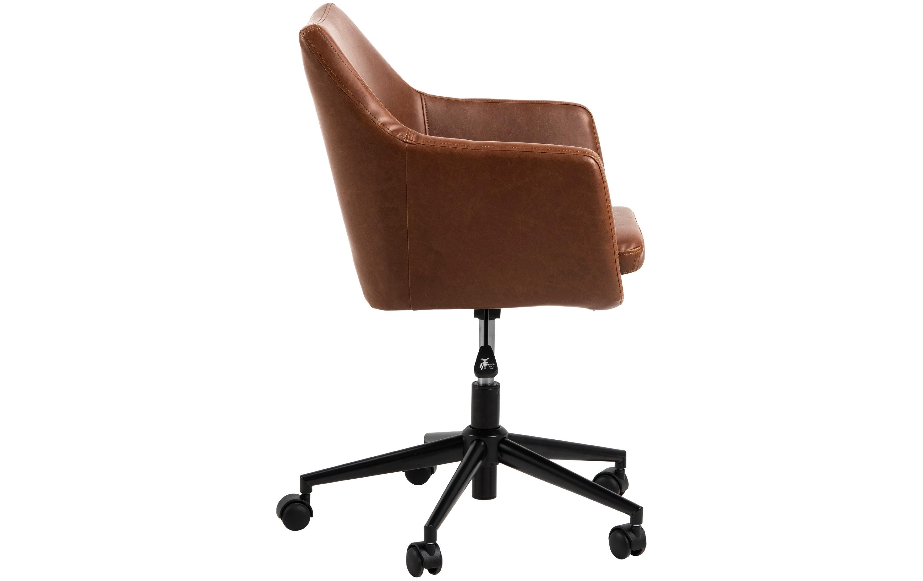 1799307_1 - Mediatech AC Design Bürostuhl Nora Leder cognac mit Bremsrollen