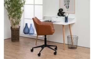 1799307_7 - Mediatech AC Design Bürostuhl Nora Leder cognac mit Bremsrollen