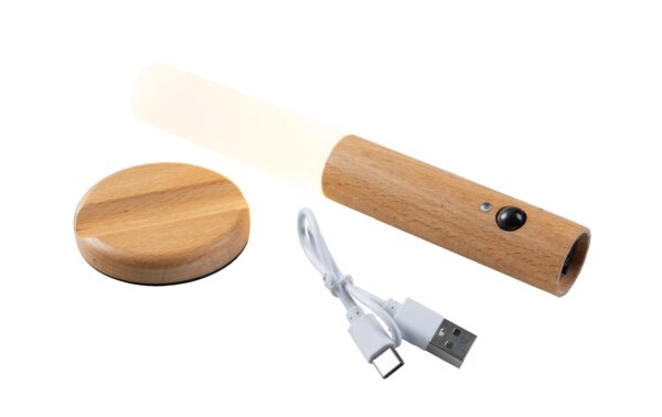 FTM Magnetische Wandleuchte hellbraun 2Stk, Holz