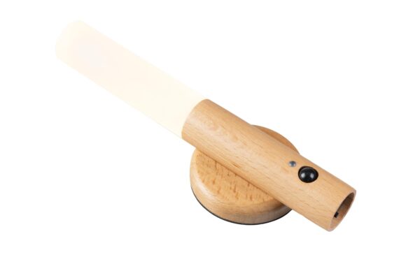 FTM Magnetische Wandleuchte hellbraun 2Stk, Holz
