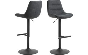 AC Design Barstuhl Adisa 2 Stück Stahl/Textil, 2 Stück, Dunkelgrau