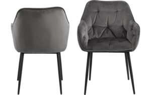 AC Design Esszimmerstuhl Brooke VIC 2 Stück Stahl/Textil, Dark Grey