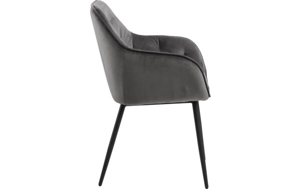AC Design Esszimmerstuhl Brooke VIC 2 Stück Stahl/Textil, Dark Grey