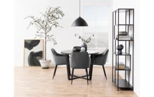 AC Design Esszimmerstuhl Brooke VIC 2 Stück Stahl/Textil, Dark Grey