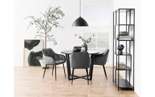 AC Design Esszimmerstuhl Brooke VIC 2 Stück Stahl/Textil, Dark Grey