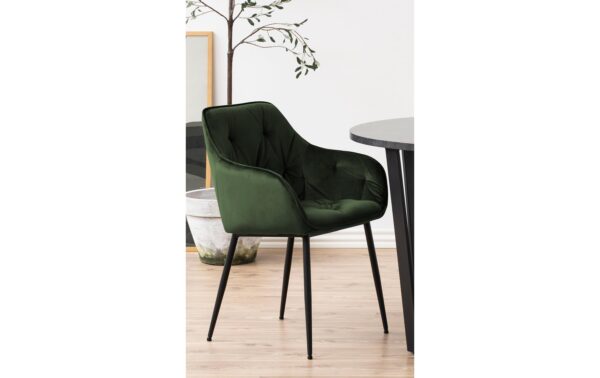 1820825_6 - Mediatech AC Design Esszimmerstuhl Brooke VIC 2 Stück Stahl/Textil, Forest Green