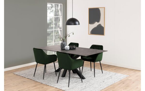 1820825_8 - Mediatech AC Design Esszimmerstuhl Brooke VIC 2 Stück Stahl/Textil, Forest Green