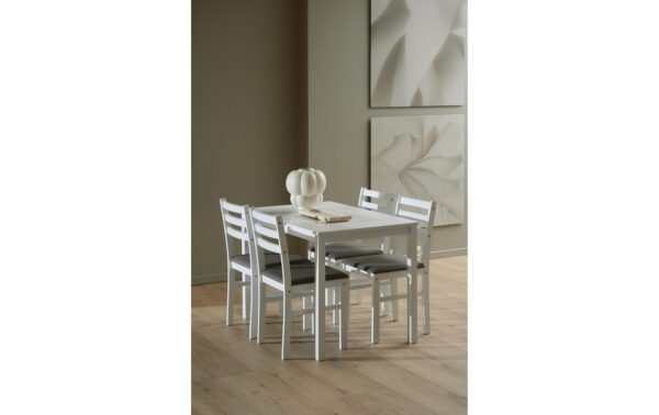 AC Design Esstisch-Set Alicante Inkl. 4 Stühlen, Weiss