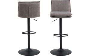 1820840_1 - Mediatech AC Design Barstuhl Flynn 2 Stück Stahl/Polyurethan, Light Grey/Brown