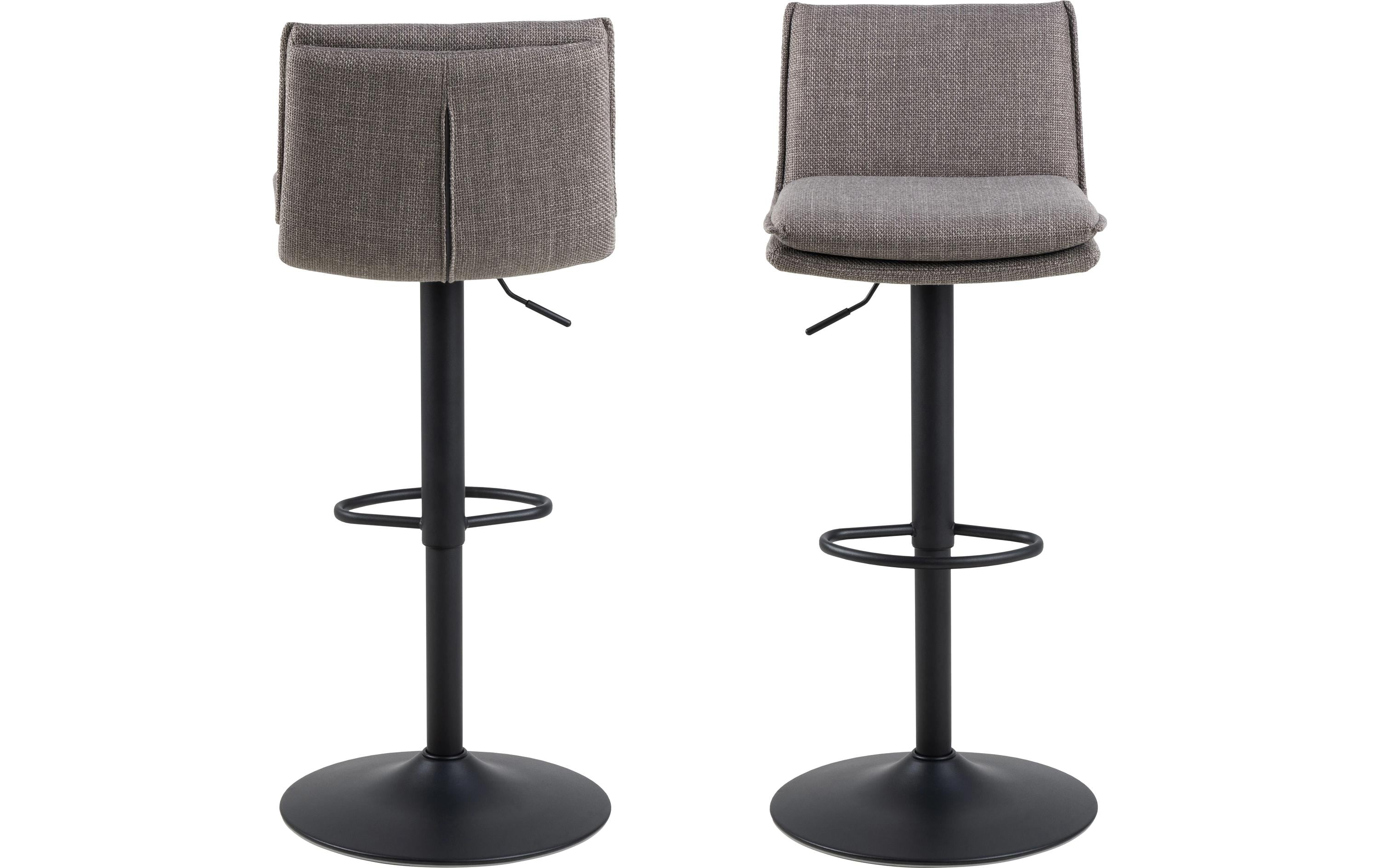 1820840_1 - Mediatech AC Design Barstuhl Flynn 2 Stück Stahl/Polyurethan, Light Grey/Brown