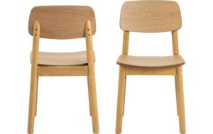 AC Design Esszimmerstuhl Barlow 2 Stück Eichenfurnier/Gummibaum