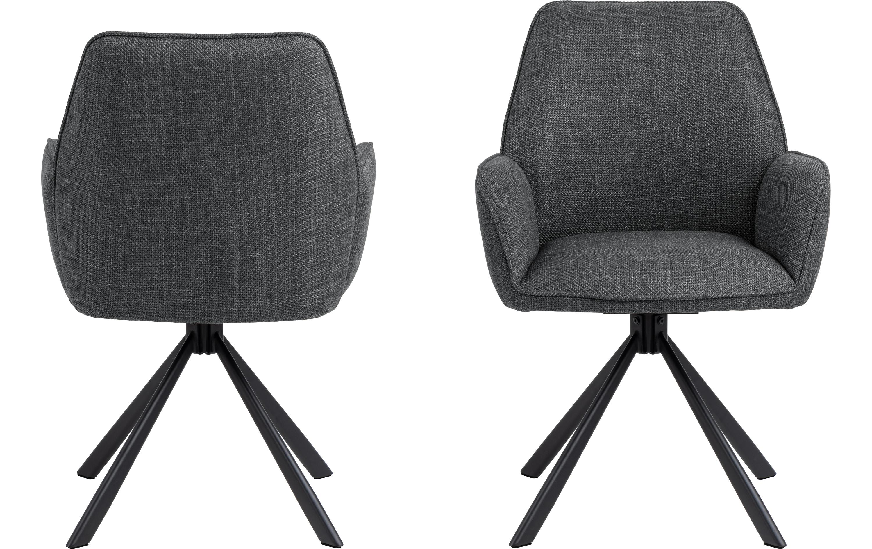 1820847_1 - Mediatech AC Design Esszimmerstuhl Glenda 2 Stück Stahl/Polyurethan, Dark Grey