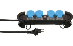 Max Hauri Steckdosenleiste Construct Line SZ/BL 4x Typ 13 IP55 schwarz/blau 5m / kaufen | Mediatech.ch