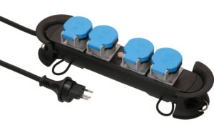 Steckdosenleiste Construct Line SZ/BL 4x Typ 13 IP55 schwarz/blau 5m /