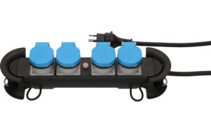 Steckdosenleiste Construct Line SZ/BL 4x Typ 13 IP55 schwarz/blau 5m /