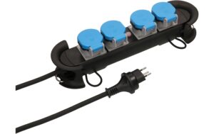 Steckdosenleiste Construct Line SZ/BL 4x Typ 13 IP55 schwarz/blau 5m /