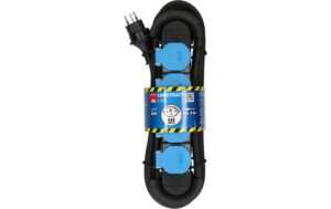 Steckdosenleiste Construct Line SZ/BL 4x Typ 13 IP55 schwarz/blau 5m /