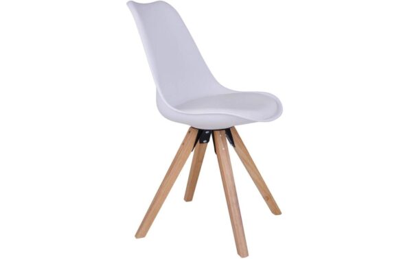1827476_2 - Mediatech House Nordic Stuhl Bergen, 2er Set, Weiss PU-Leder, Stoff, Gummibaum, 86x55cm (HxL)