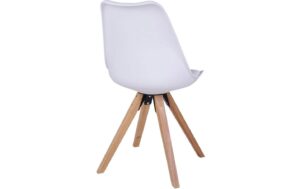 1827476_3 - Mediatech House Nordic Stuhl Bergen, 2er Set, Weiss PU-Leder, Stoff, Gummibaum, 86x55cm (HxL)