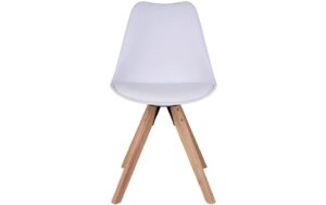 1827476_4 - Mediatech House Nordic Stuhl Bergen, 2er Set, Weiss PU-Leder, Stoff, Gummibaum, 86x55cm (HxL)