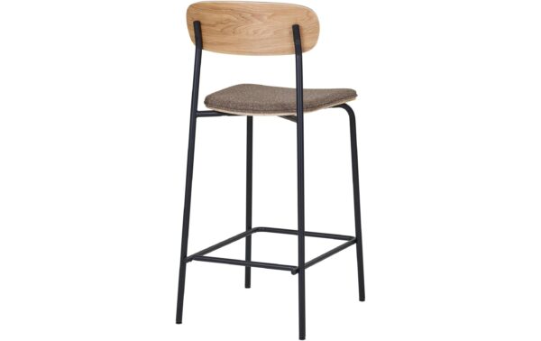 House Nordic Barhocker Estepona, 2er Set Stahl, Polyester,Sperrholz
