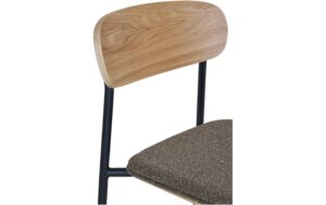 House Nordic Barhocker Estepona, 2er Set Stahl, Polyester,Sperrholz