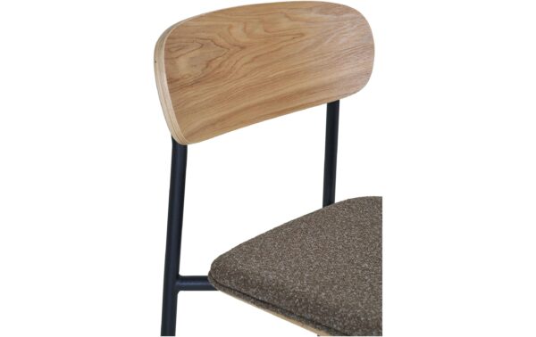 House Nordic Barhocker Estepona, 2er Set Stahl, Polyester,Sperrholz