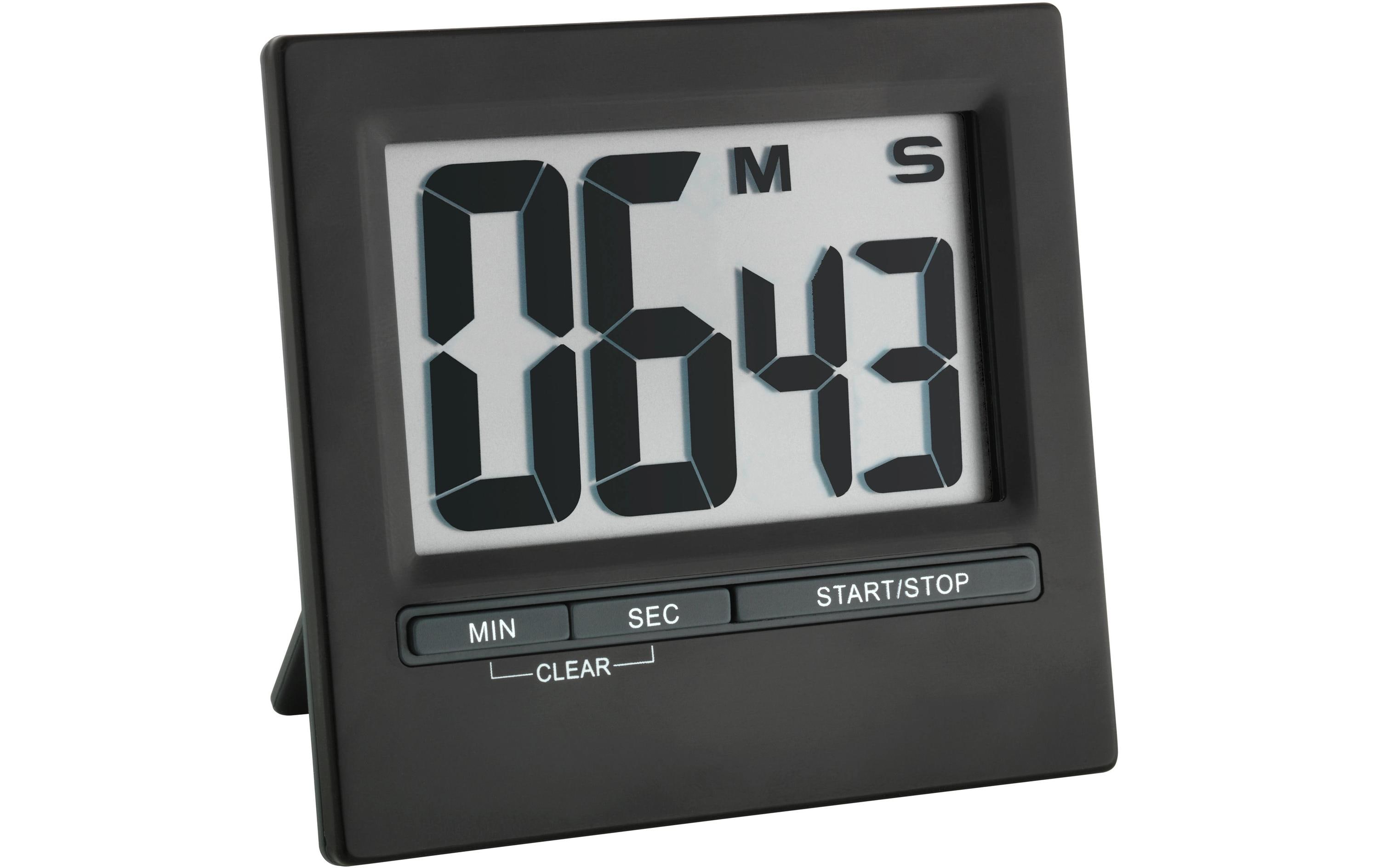 1828898 - Mediatech TFA Timer mit Stoppuhr Digital, schwarz Alu,Befestigungsmagnet,8.4x1.6x7.7cm(LxBxH)