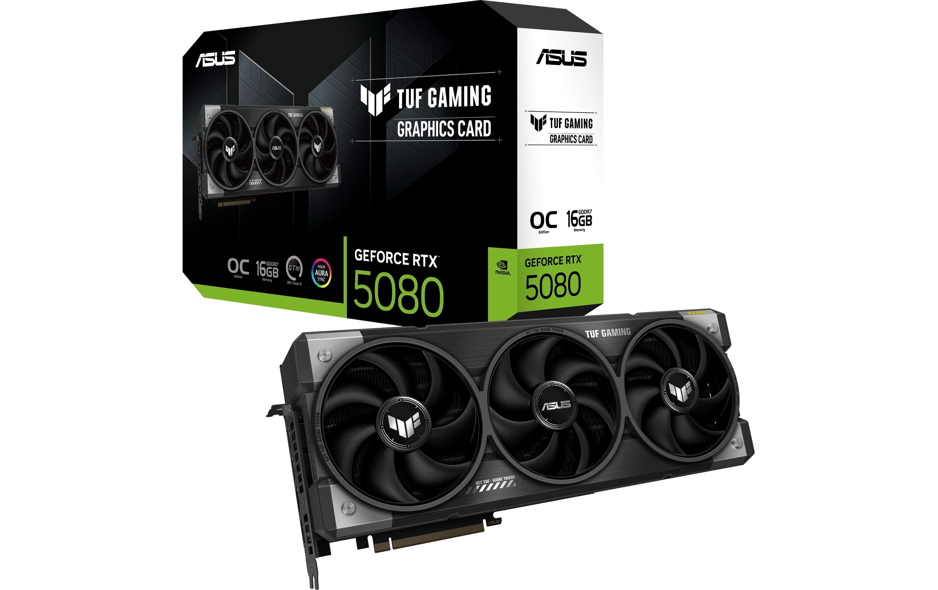 1829104 - Mediatech ASUS TUF RTX5080 O16G GAMING, GDDR7 GeForce RTX5080, 3x DP, 2x HDMI kaufen Schweiz | Mediatech.ch