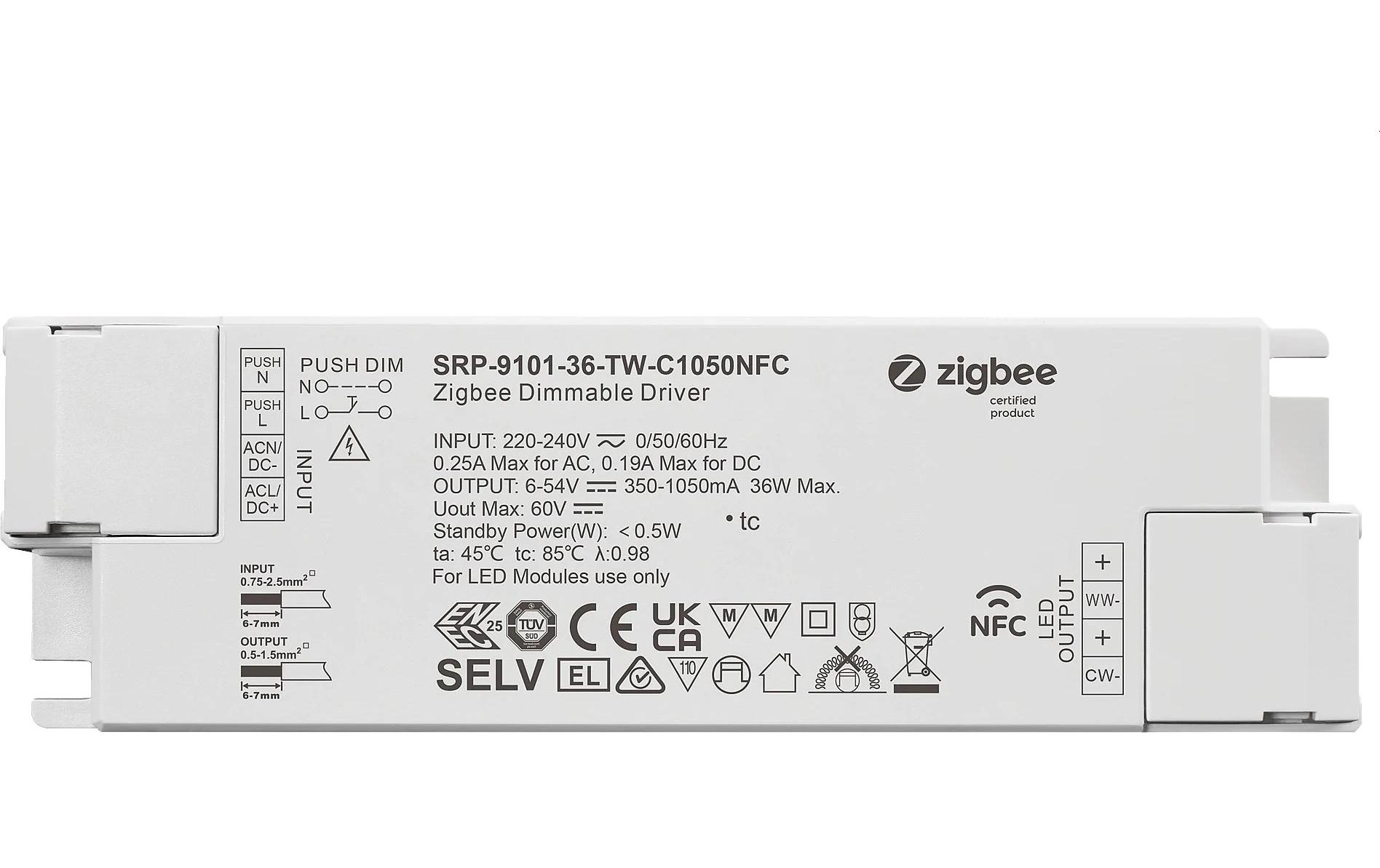 1829821 - Mediatech Sunricher SR Zigbee 3.0 NFC Konverter Tunable White 36W, CC 350-1050mA kaufen | Mediatech.ch