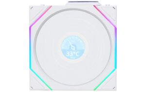 Gehäuselüfter Lian Li 12TLLCD1W1W 120x120x25mm, LCD, PWM, RGB, wireless, Wei