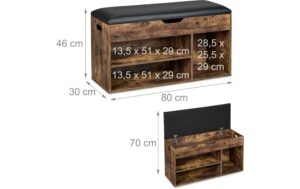 relaxdays Schuhregal mit Sitzfläche MDF China