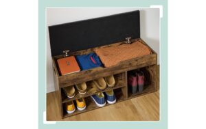 relaxdays Schuhregal mit Sitzfläche MDF China