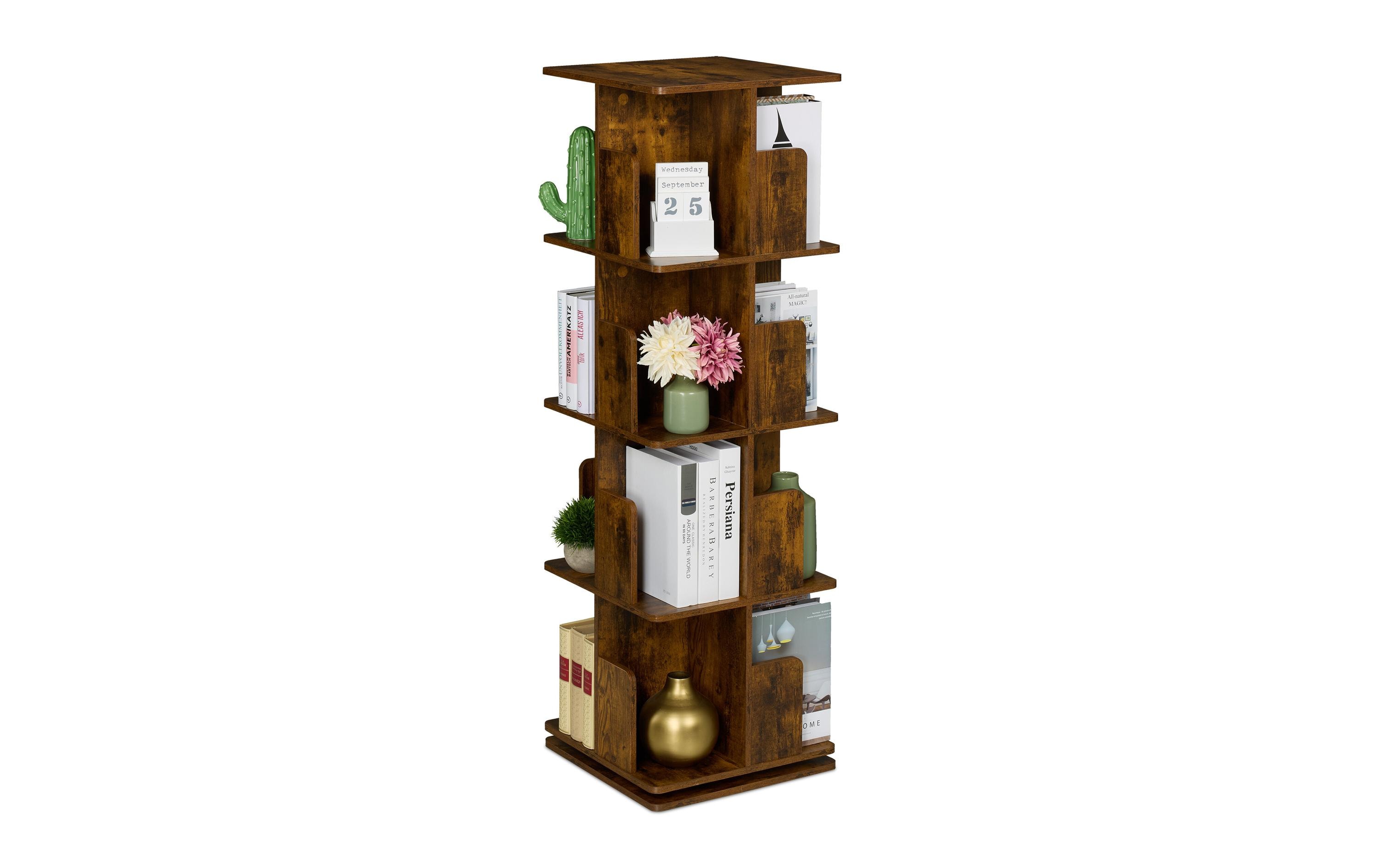1837329 - Mediatech relaxdays Bücherregal 4 Etagen Industrial Spanplatte China, Dunkelbraun kaufen Schweiz | Mediatech.ch