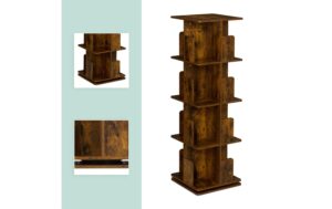 1837329_2 - Mediatech relaxdays Bücherregal 4 Etagen Industrial Spanplatte China, Dunkelbraun