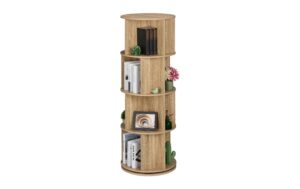 1837330 - Mediatech relaxdays Bücherregal drehbar 4 Etagen Spanplatte China, Hellbraun kaufen Schweiz | Mediatech.ch