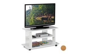 relaxdays TV Möbel mit Rollen MDF China, Weiss kaufen Schweiz | Mediatech.ch