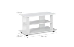 relaxdays TV Möbel mit Rollen MDF China, Weiss