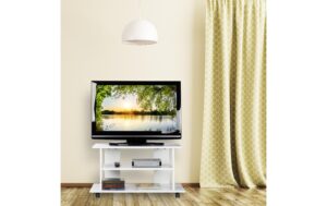 relaxdays TV Möbel mit Rollen MDF China, Weiss