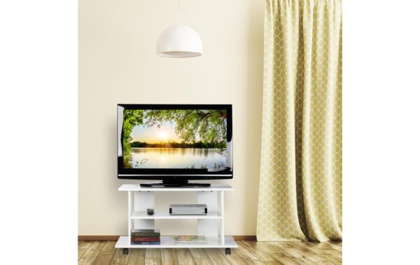 relaxdays TV Möbel mit Rollen MDF China, Weiss