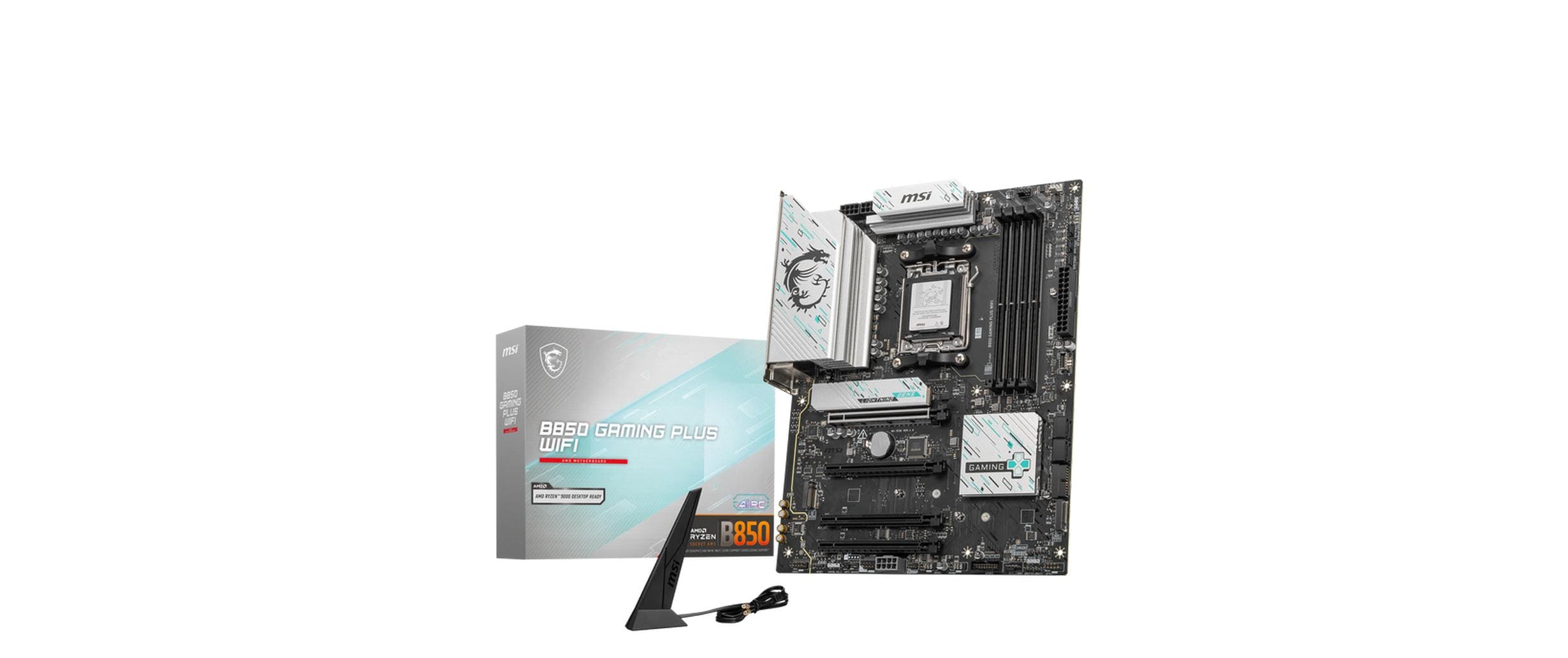 1841384 - Mediatech MSI B850 GAMING PLUS WIFI, AM5, ATX AMD B850, 4x DDR5, PCIe 5.0, DP kaufen Schweiz | Mediatech.ch