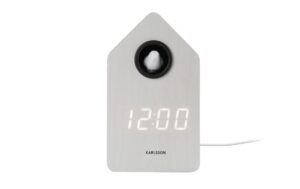 KARLSSON Wecker Kuckuck LED inkl. USB Kabel, White wash veneer