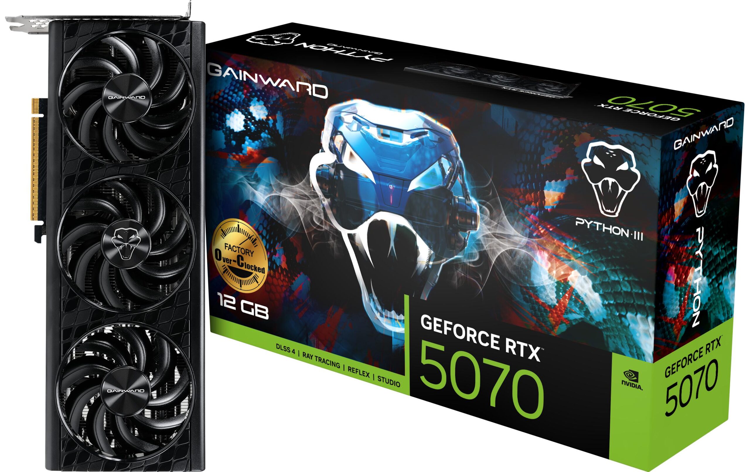 1850351 - Mediatech Gainward RTX5070 Python III OC, 12GB GDDR7 GeForce RTX5070, 3x DP, 1x HDMI kaufen Schweiz | Mediatech.ch