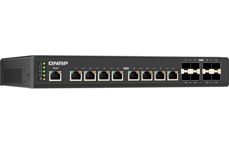 1850540_1 - Mediatech QNAP QSW-IM3216-8S8T, Management Switch 16-Port 10GbE SFP+/RJ-45, rackmount design