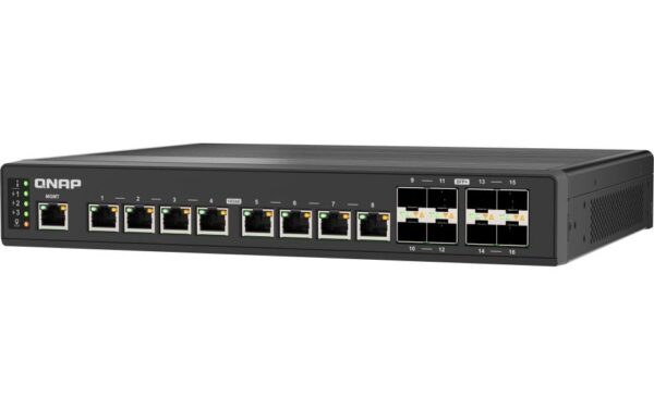 1850540_2 - Mediatech QNAP QSW-IM3216-8S8T, Management Switch 16-Port 10GbE SFP+/RJ-45, rackmount design