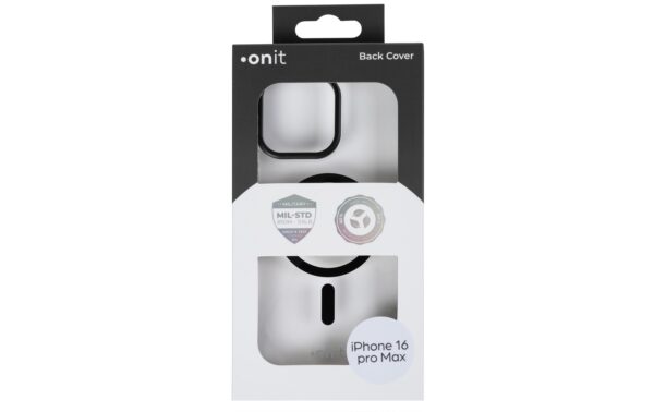 1853448_8 - Mediatech onit Back Cover Mill.Std. iPhone 16 pro Max transp.schw / Magsafe / Mill.Std.3m / GRS