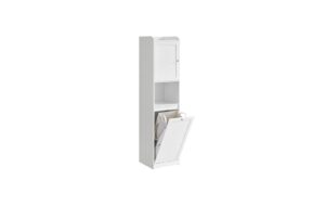 1853461 - Mediatech Vasagle Aufbewahrungsschrank mit Wäschekorb 40x40x170 cm (TxBxH),MDF, Polyestergewebe