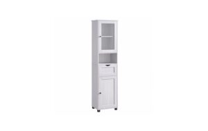 Vasagle Schrank Landhausstil, Weiss Weiss,40x30x165 cm (BxTxH)