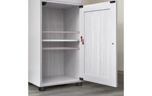 Vasagle Schrank Landhausstil, Weiss Weiss,40x30x165 cm (BxTxH)
