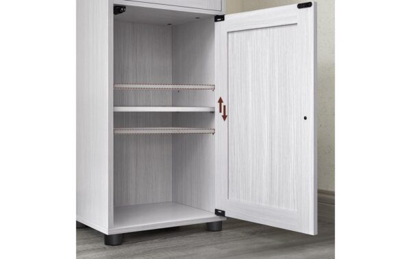 Vasagle Schrank Landhausstil, Weiss Weiss,40x30x165 cm (BxTxH)